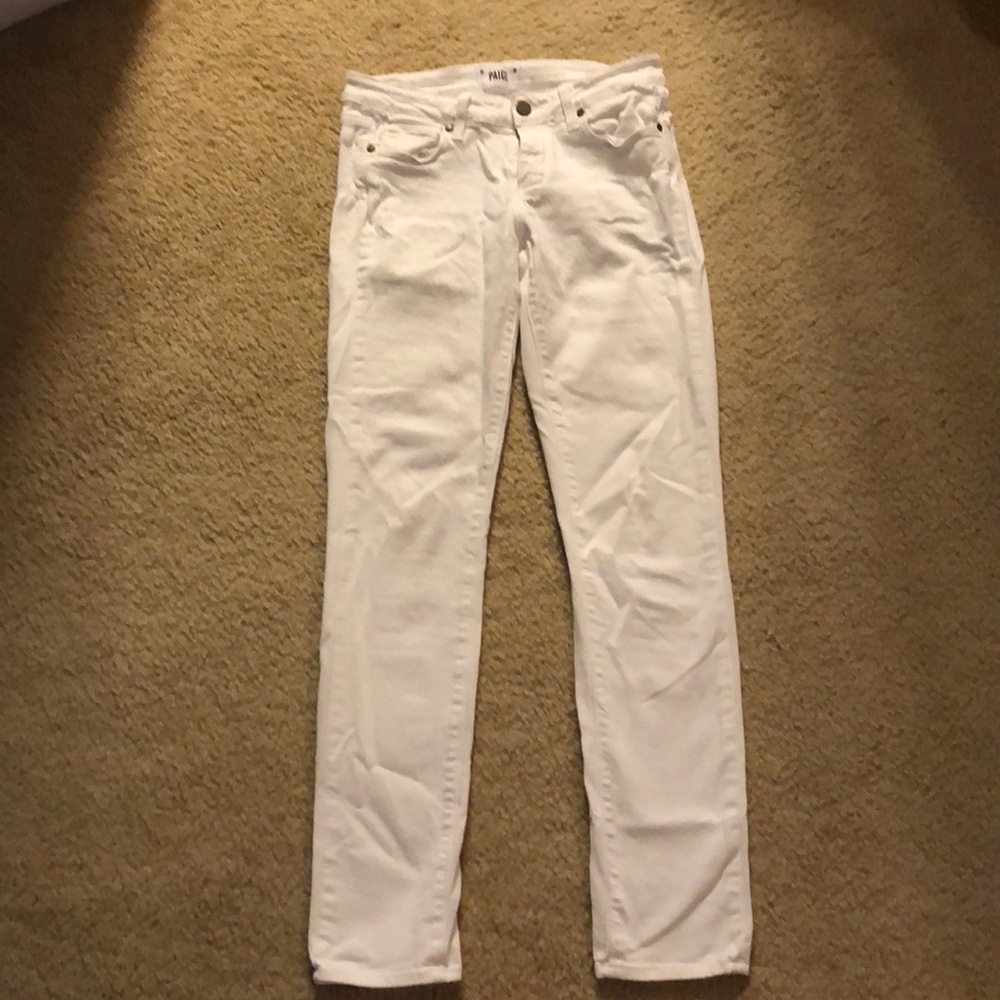 Paige white skinny jeans